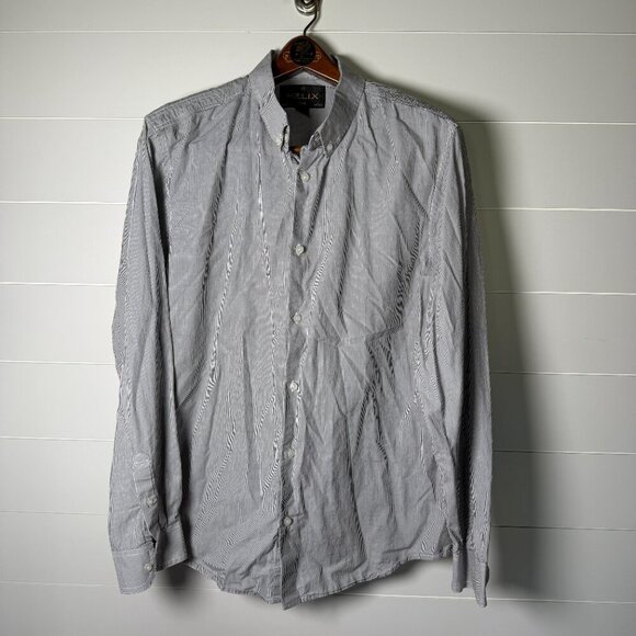 Helix Other - Helix Shirt Mens XXL Gray Stripe Button Down Military Long Sleeve Casual